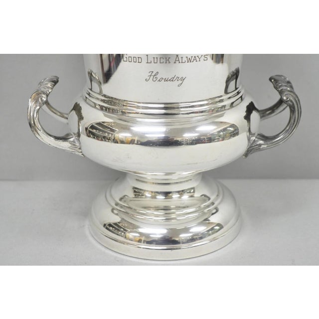 Vintage Fb Rogers Silver Plated Trophy Cup Champagne Chiller Ice Bucket Engraved For Sale - Image 4 of 18
