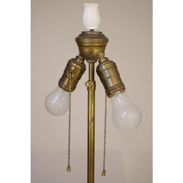 1930s XL Neoclassical Carved Urn Grapes Leaves Alabaster Marble Brass Table Lamp Italy For Sale - Image 13 of 13
