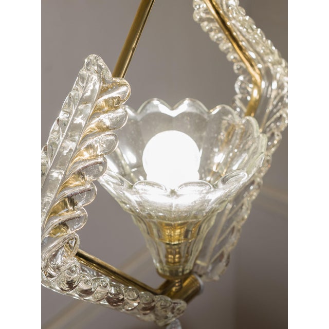 Art Deco Murano Glass Pendant attributed to Ercole Barovier for Barovier& Toso, 1930s For Sale - Image 9 of 15