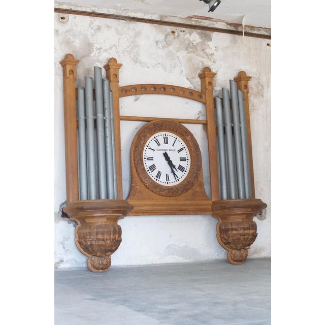 Mid-Century Modern Large Church Organ Clock, France, 1950s For Sale - Image 3 of 18