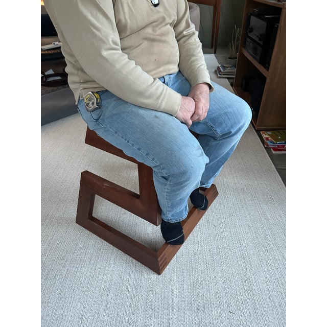 One of a Kind Artisan Made Black Walnut Organic Modern Bench Stool For Sale - Image 14 of 16