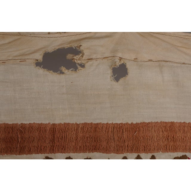 Large Terracotta Brown Suzani | Uzbek Tribal Embroidery Textile Wall Art 7'5'' X 11'6'' For Sale - Image 13 of 14