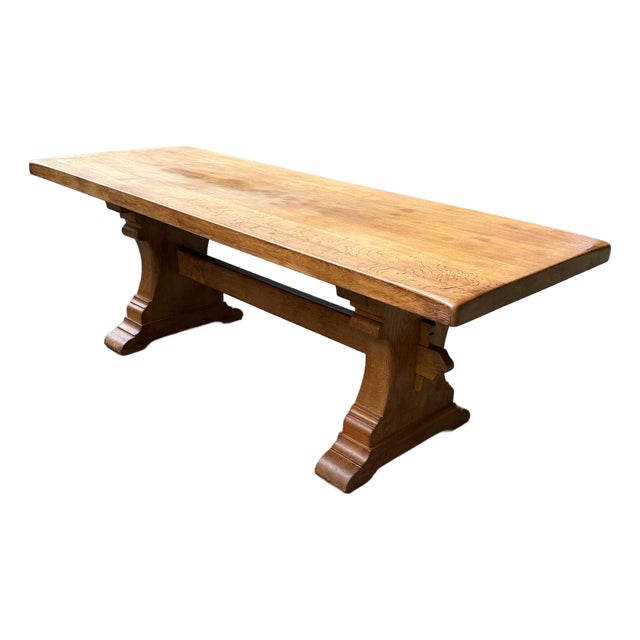 Vintage French Country Trestle Dining Table For Sale