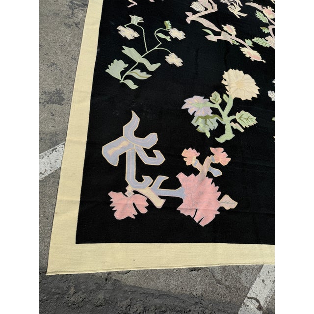 11ft 8in × 13ft 11in Strack Romania Botanical Kilim Area Rug, Circa 1990 For Sale - Image 9 of 12