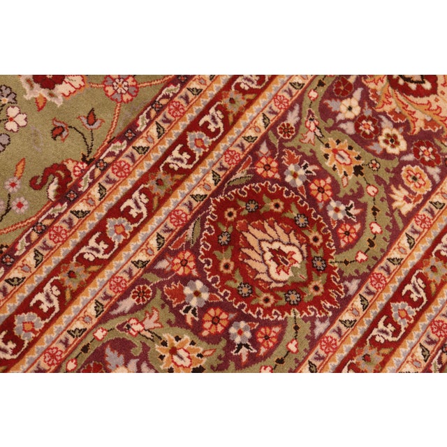1990s Shabby Chic 1990's Green/Aubergine Wool Rug - 8'0'' X 10'5'' For Sale - Image 5 of 9