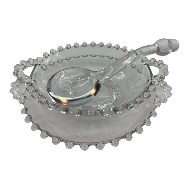 Mid 20th Century Imperial Glass Candlewick 3-Piece Mayo Set For Sale