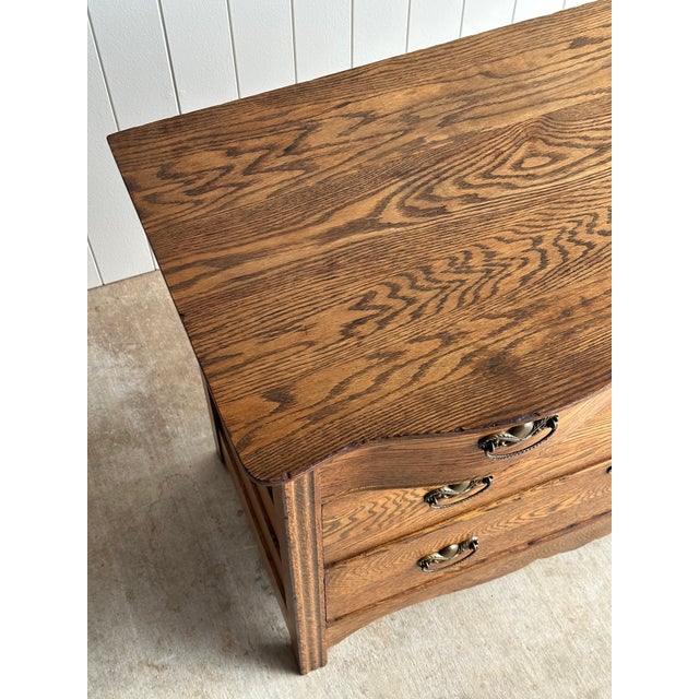 Late 19th Century Late 19th Century Antique Serpentine Oak Chest of Drawers For Sale - Image 5 of 18