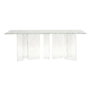 Zero Rectangular Dining Table in Epoxy Resin & Crystal Clear Glass by Wedo For Sale