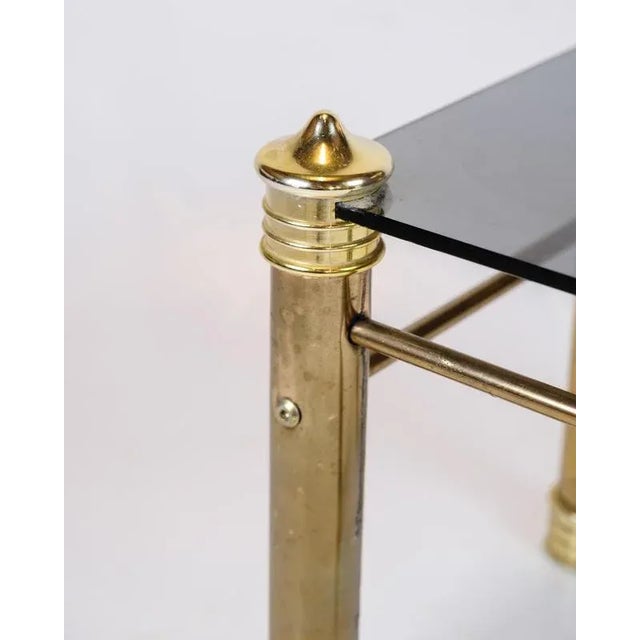 Black Brass Bedside Tables with Black Glass Tops, 1970s, Set of 2 For Sale - Image 8 of 10