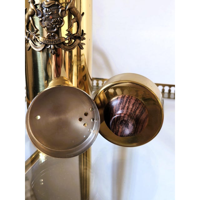 Mid-Century Italian Brass Cocktail Shaker with Coat of Arms, 1960s For Sale - Image 6 of 9