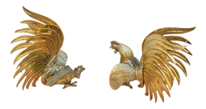 Vintage Fighting Rooster Bookends - Set of 2