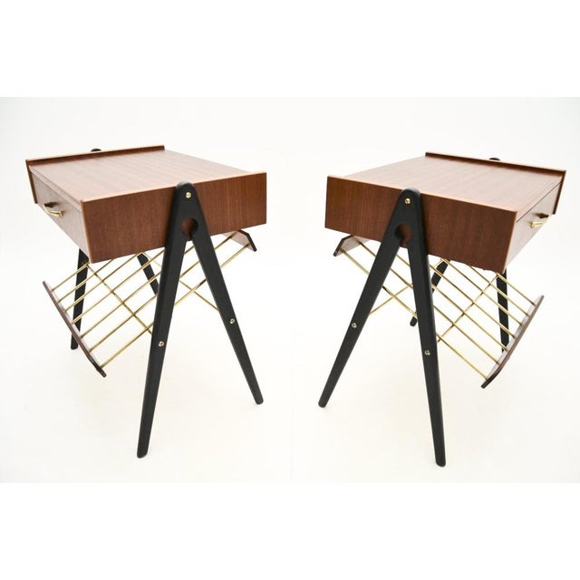 1960s Swedish Teak Bedside Tables, 1960s, Set of 2 For Sale - Image 5 of 11
