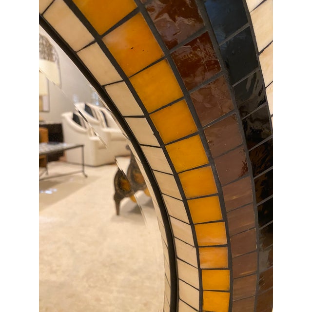 Large Mid-Century Glass Tile Mosaic Mirror For Sale - Image 9 of 9
