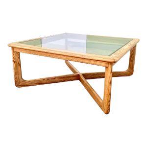 Lane Perception Square Coffee Table With Inset Smoked Glass