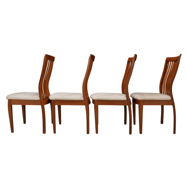 Set of 4 Benny Linden Solid Teak Slat Back Dining Chairs Mid Century Modern Scandinavian For Sale - Image 12 of 17