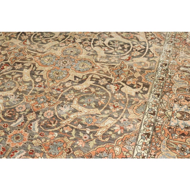 Persian Antique Zabihi Collection Persian Large Brown Joshegan Rug - 11'10" x 16'5" For Sale - Image 3 of 12