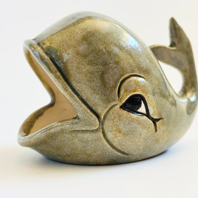 Mid-Century Modern Mid Century Ceramic Whale Bowl For Sale - Image 3 of 8