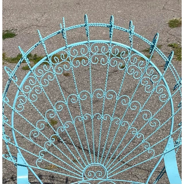 Vintage Wrought Iron Salterini Peacock Chair, Attributed For Sale - Image 9 of 10