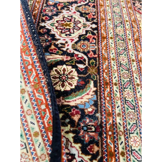 Textile Early 21st Century Black Color Fine Tabriz Silk & Wool For Sale - Image 7 of 12
