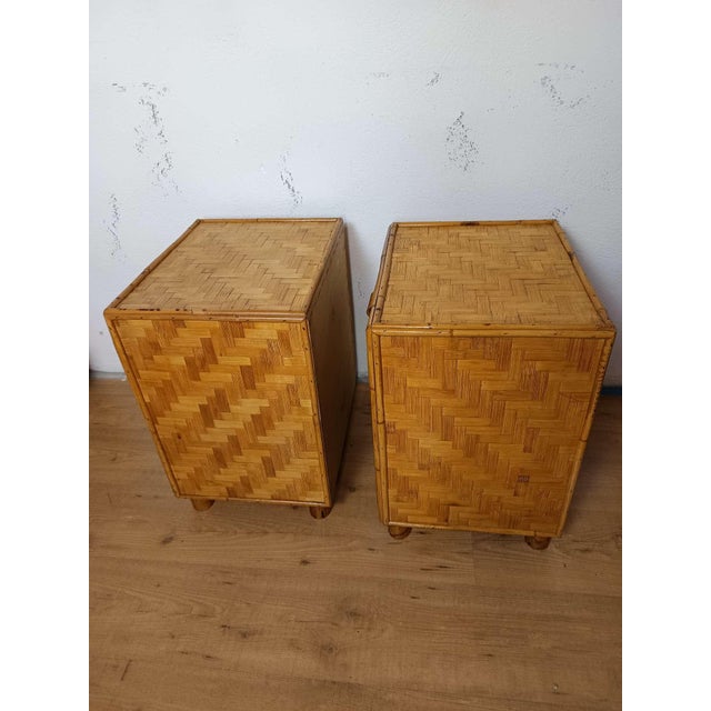 Vintage Bamboo Bedside Tables, 1970s, Set of 2 For Sale - Image 6 of 18