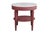 Circa 1970s Traditional round table with marble top . Features a red painted finish with floral detail and marble top....