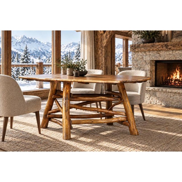 Rustic Sculptural Wooden Dining Table with Organic Branch Base, 1950s For Sale - Image 9 of 12