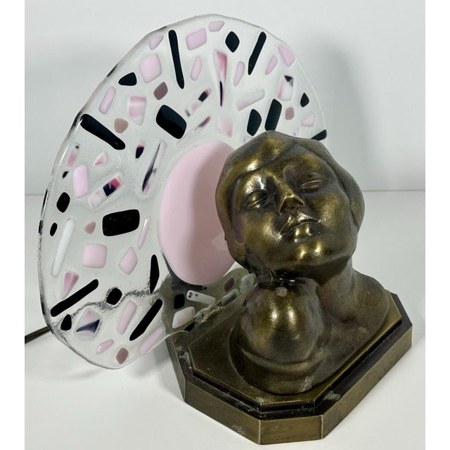 Art Deco Revival Flapper Girl Bust Lamp for your consideration. The lamp overall measures approx. 9 inches tall, 11 3/4...