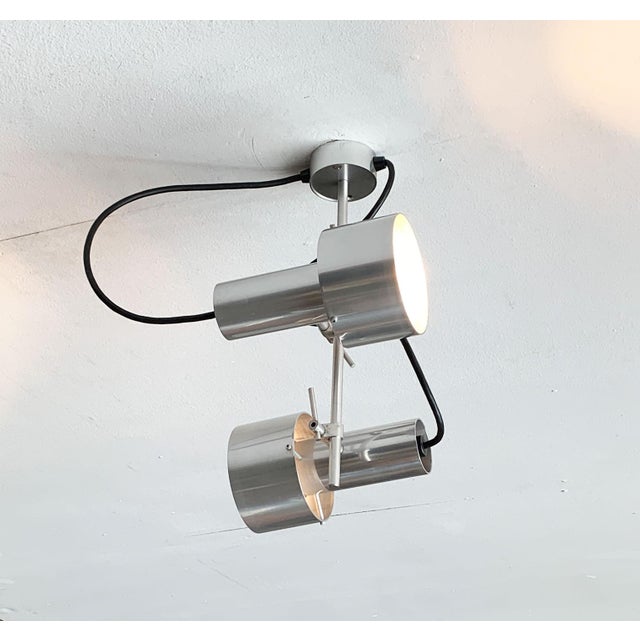 Rare double ceiling lights from Architectural Lighting according to a design by the well-known industrial designer Peter...
