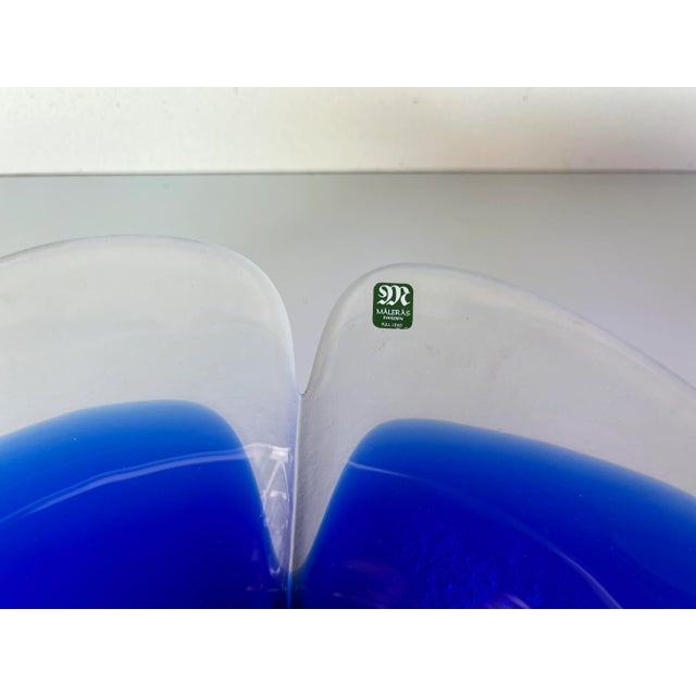 Mats Jonasson Sweden Art Glass Blue Magic Bowl, Signed For Sale In Miami - Image 6 of 12