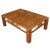 A vintage Asian style low coffee table with carved apron and square parquetry top design