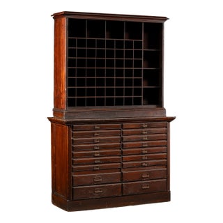 Early 20th Century Oak Mail Sorting Cabinet For Sale