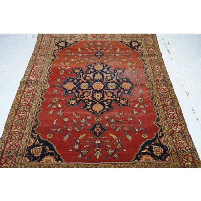 Textile Antique Sarouk Rug 4'2'' x 6'6'' For Sale - Image 7 of 9