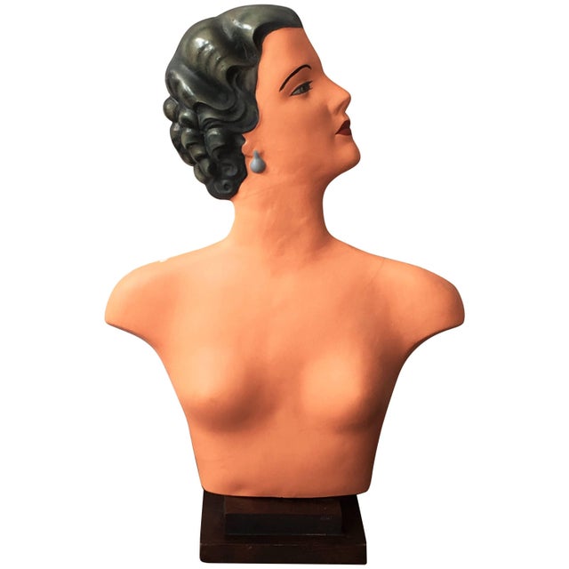 Art Deco plaster bust. Mannequin. They were owned by a Spanish designer that restaured. The item is in our storage in...