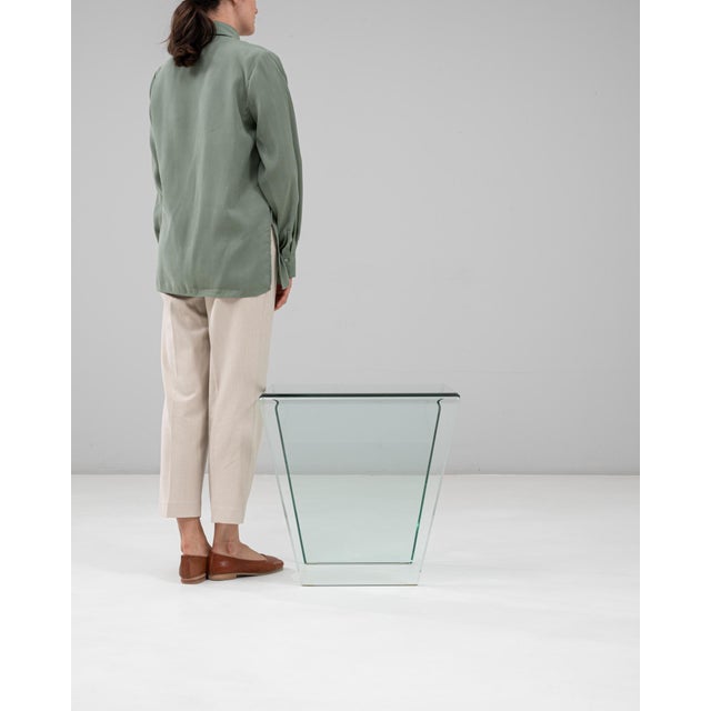 20th Century French Postmodern Curved Glass Coffee Table For Sale - Image 17 of 18