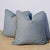 Blue Pair of Fermoie 22" Ruffle Pillows in Blue With Olive Cord For Sale - Image 8 of 8