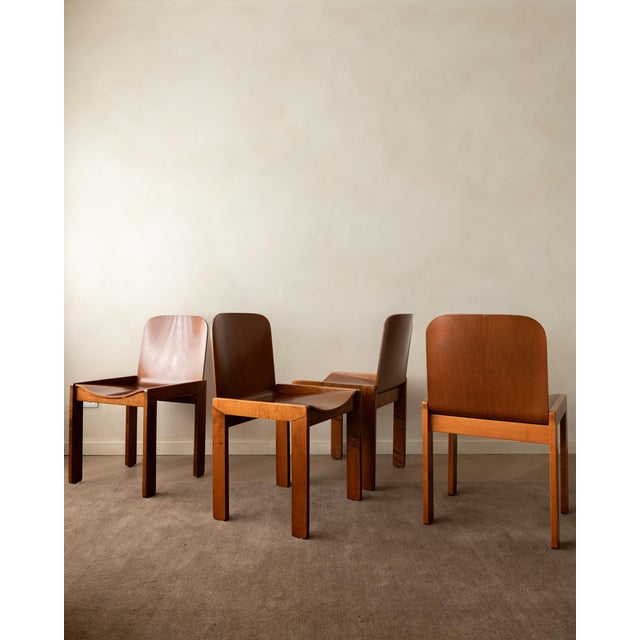 Wood Italian Plywood Dining Chairs by Molteni, 1970s, Set of 4 For Sale - Image 7 of 18