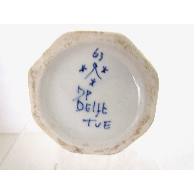 1990s Vintage Delft Pottery Blue and White Mold 63 Vase For Sale - Image 5 of 6