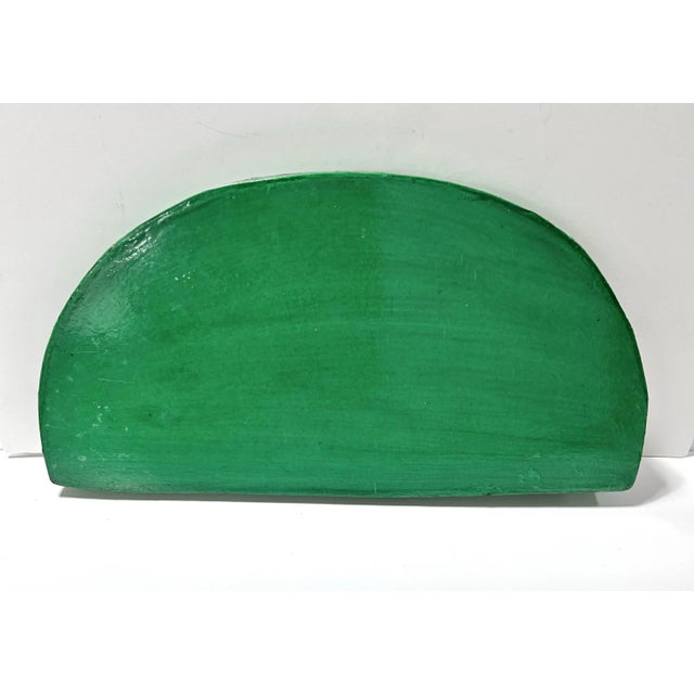 Late 20th Century Vintage Folk Art Watermelon Lacquered Paper Mache Serving Tray For Sale - Image 5 of 6