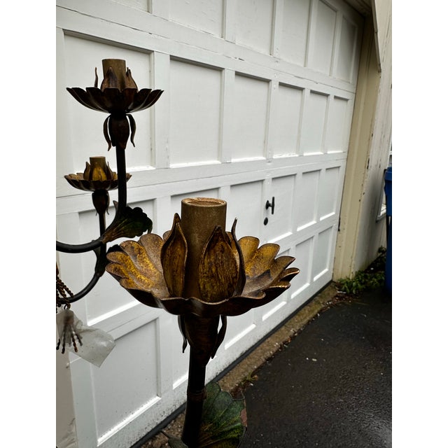 Vintage 10 Light Gilt Bronze Country French Chandelier For Sale - Image 12 of 12
