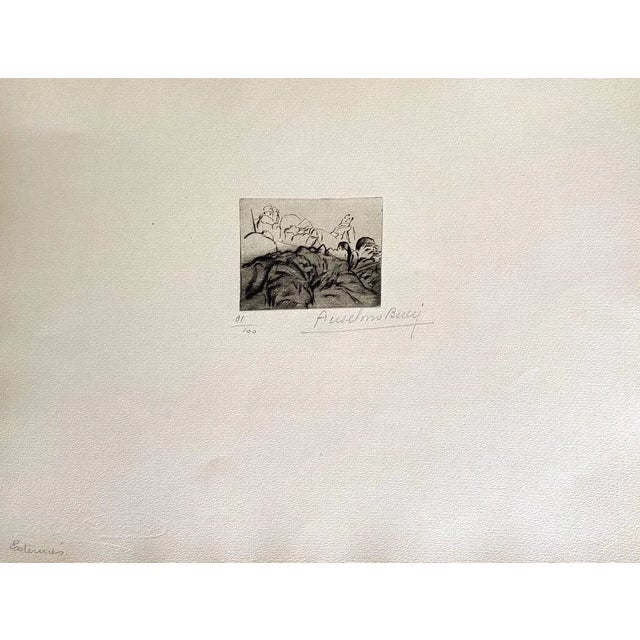 Military 1917 is a beautiful print in etching technique, realized by Anselmo Bucci (1887-1955). Hand signed. Numbered...