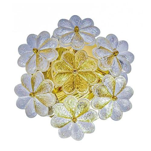 Floral Flush Mounts with Murano Glass Flowers by Ernst Palme for Palwa, Germany, 1970s, Set of 2 For Sale - Image 8 of 8