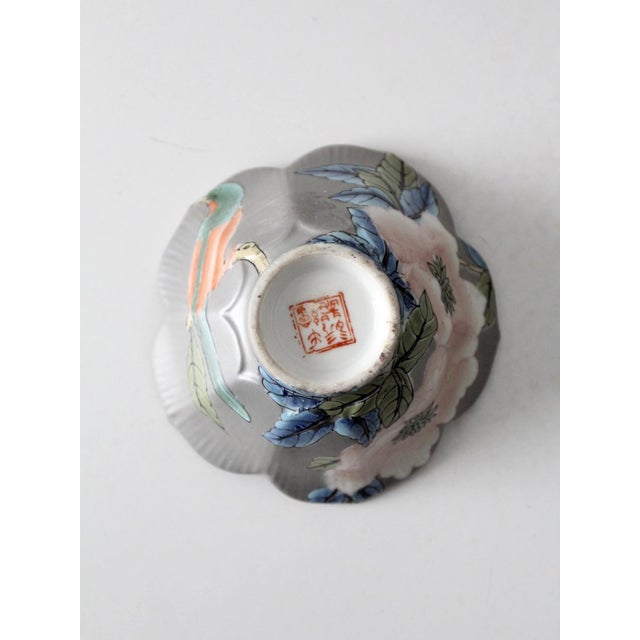 Vintage Japanese Porcelain Floral Bowl For Sale - Image 10 of 11