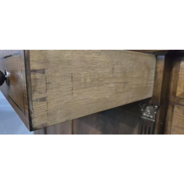 Brown Vintage Brass Inlaid Breakfront Sideboard in Mahogany, 1920 For Sale - Image 8 of 17