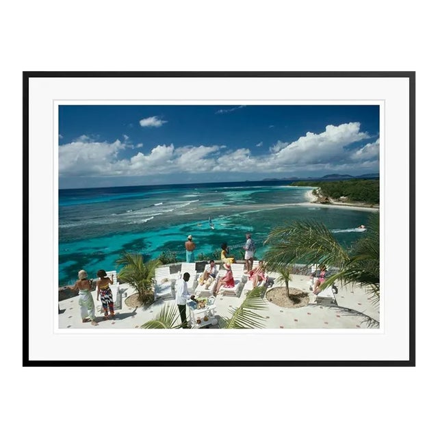 Tropical Mustique 1989 by Slim Aarons Black Framed C-Print For Sale