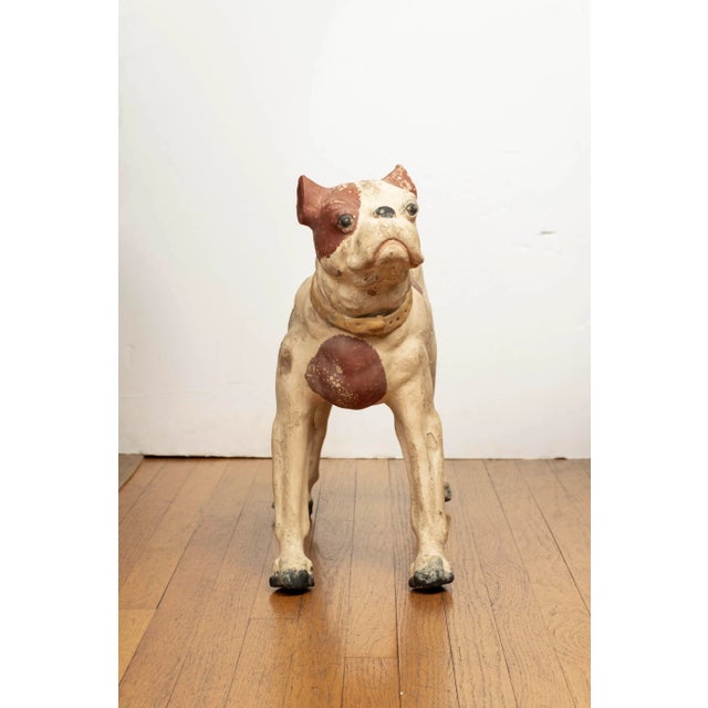 Vintage terracotta terrier sculpture. This handsome terracotta terrier figure is realistic in size and features. Perfect...