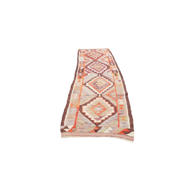 Handwoven vintage decorative kilim runner from Northern Iraq. Approximately 45-55 years old. In very good condition.