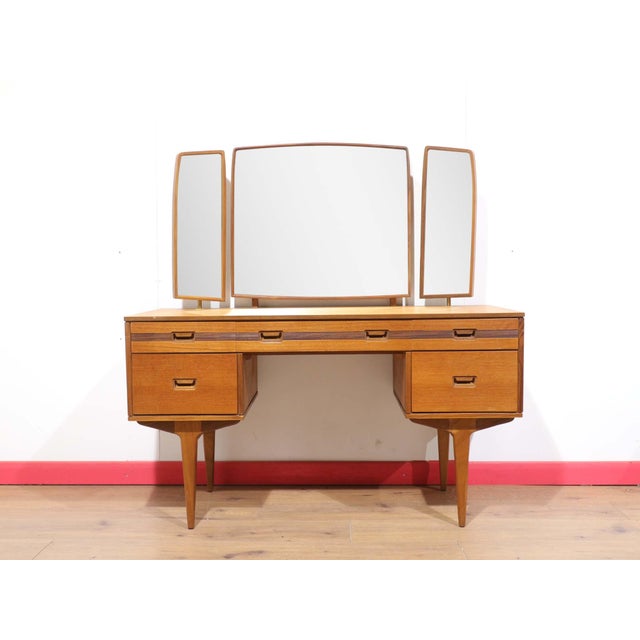 Brown Mid Century Modern Vintage Teak Vanity Dresser by Butilux Danish Style For Sale - Image 8 of 9