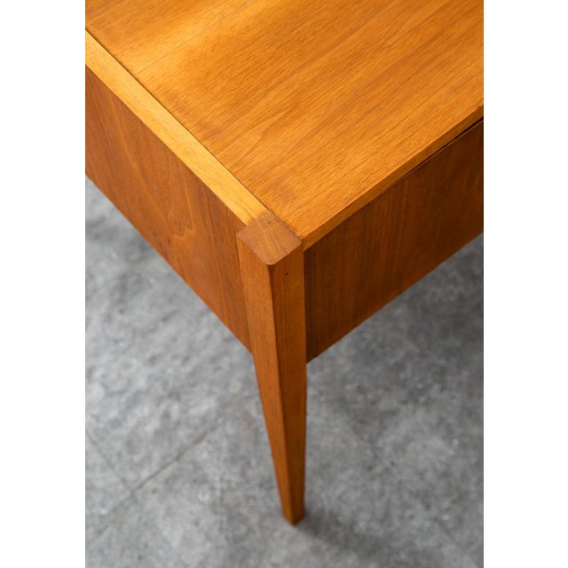 Brown 1960s Mid Century Modern Desk Walnut Office Vintage 2 Drawers Executive Compact MCM For Sale - Image 8 of 12