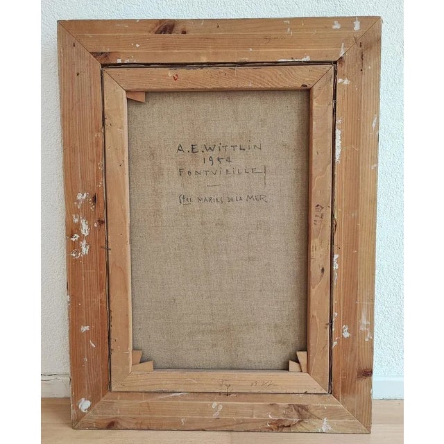 Alois Wittlin, Au bon marché, Fontvieille, Sainte Marie de la Mer, 1954, Oil on Canvas, Framed For Sale - Image 10 of 11
