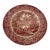 Early 20th Century Mason's Ironstone Vista Pink/Red Transferware Large Round Platter or Chop Plate For Sale